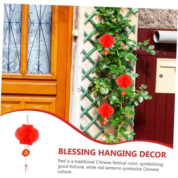 20pcs New Year Paper Lanterns Fall Decor, Hanging Decor Chic Spring Festival NEW - Picture 4 of 7